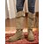 abordables Botas holgadas-Mujer Botas Botas holgadas Diario Botas hasta la rodilla Borla Tacón Bajo Dedo cuadrada Bohemia Casual Ante Sintético Mocasín Caqui
