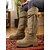 abordables Botas holgadas-Mujer Botas Botas holgadas Diario Botas hasta la rodilla Borla Tacón Bajo Dedo cuadrada Bohemia Casual Ante Sintético Mocasín Caqui