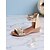 abordables Fiesta Nocturna-Sandalias de cuña con tiras en el tobillo y lentejuelas para mujer: zapatos de fiesta con punta abierta y brillo para la vida nocturna y atuendos de discoteca.