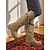 abordables Botas holgadas-Mujer Botas Botas holgadas Diario Botas hasta la rodilla Borla Tacón Bajo Dedo cuadrada Bohemia Casual Ante Sintético Mocasín Caqui
