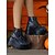 baratos Para mulheres-Botas femininas pretas plataforma com cadarço e caveira - botas góticas de cano curto com sola grossa para festas de outono, cosplay e dia dos mortos