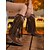 baratos Cowboy &amp; Western Boots-Botas de cowboy femininas de couro sintético marrom com franjas – botas de cano médio bordadas com estilo western, bico quadrado e salto baixo, estilo boho country para rodeios, festivais de música e trajes de outono-inverno