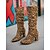abordables Botas holgadas-Botas de mujer con tacón alto y ancho hasta la rodilla con diseño de cebra y rayas: zapatos urbanos vanguardistas para salidas informales y eventos nocturnos.