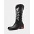 baratos Cowboy &amp; Western Boots-Botas de cowboy femininas marrons com bordado floral branco, bico quadrado e salto baixo confortável para uso casual no campo