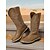 preiswerte Cowboy &amp; Western Stiefel-braune bestickte Western-Arbeitsstiefel für Damen – Cowboystiefel mit quadratischer Spitze für Rancharbeit, Wüstenwanderungen und Arbeiten auf dem Bauernhof