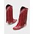 voordelige Cowboy &amp; Western Boots-Rode western cowboylaarzen met franjes en geborduurde details voor dames – retro festivalkniehoge rijlaarzen voor rodeo, muziekfestivals en country-stijl outfits