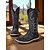 preiswerte Cowboy &amp; Western Stiefel-braune bestickte Western-Arbeitsstiefel für Damen – Cowboystiefel mit quadratischer Spitze für Rancharbeit, Wüstenwanderungen und Arbeiten auf dem Bauernhof