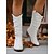 abordables Botas holgadas-Botas marrones holgadas de media pantorrilla para mujer: botas estilo western con tacón grueso para la moda de otoño, eventos al aire libre y días informales.