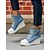 economico Sneakers da donna-sneakers da donna in denim con zeppa, allacciatura frontale e cerniera laterale, scarpe casual alte con plateau per l&#039;uso quotidiano
