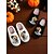 abordables Pour les femmes-Chaussons d&#039;Halloween pour femmes - mules d&#039;intérieur en peluche noire avec broderie tournesol et fantôme 3D, style chaleureux et confortable pour les vêtements d&#039;automne et les fêtes de saison
