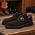 abordables Chaussures de Costume Classiques-Chaussures à boucle en cuir suédé marron pour homme - Chaussures classiques en cuir de vachette véritable de première couche pour le bureau et les occasions formelles