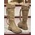 abordables Botas holgadas-Mujer Botas Botas holgadas Diario Botas hasta la rodilla Borla Tacón Bajo Dedo cuadrada Bohemia Casual Ante Sintético Mocasín Caqui