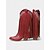 voordelige Cowboy &amp; Western Boots-Rode western cowboylaarzen met franjes en geborduurde details voor dames – retro festivalkniehoge rijlaarzen voor rodeo, muziekfestivals en country-stijl outfits