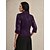 baratos Blazers e Fatos-Mulheres Blazer Leve Renda Nó de gravata Túnica elegante Assimétrico Elegante à moda Floral Convidado do casamento Trabalho Diário Abertura Frontal Padrão Decote V Normal Manga 3/4 agasalhos Beringela