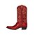 baratos Cowboy &amp; Western Boots-Botas de cowboy femininas de couro vermelho com padrão western bordado - calçados urbanos estilosos para looks da moda