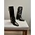abordables Bottes à la mode-Bottes hautes marron pour femmes avec tige repliable et sangles à double boucle, chaussures de mode urbaine élégantes