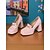 preiswerte Damenhausschuhe und -halbschuhe-Gelbe Plateau-Loafer aus Lackleder für Damen mit Blockabsatz und Kettendetail – Pumps im Retro-Stil der 1980er Jahre mit Absatz für Büro, Partys und Vintage-Outfits