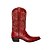 baratos Cowboy &amp; Western Boots-Botas de cowboy femininas de couro vermelho com padrão western bordado - calçados urbanos estilosos para looks da moda