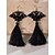 billiga Halloween-tillbehör-Örhängen med halloween-dödskalle och tofs för kvinnor – färgglad blom- och pärldesign med dödskalle- och tofsdetaljer, perfekt för halloween och firandet av de dödas dag
