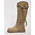 abordables Botas holgadas-Mujer Botas Botas holgadas Diario Botas hasta la rodilla Borla Tacón Bajo Dedo cuadrada Bohemia Casual Ante Sintético Mocasín Caqui