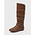 abordables Botas holgadas-Botas altas hasta la rodilla de piel sintética negra para mujer, con detalle de cremallera lateral y hebilla, ideal para montar a caballo y otoño.
