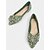 baratos cocktail-sapatilhas femininas verdes com strass e pérolas - sapatos sociais de bico fino com fivela para coquetéis &amp;eventos noturnos