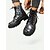abordables Botas de combate-Botas de combate con estampado de leopardo y purpurina para mujer, con suela gruesa: botines con cordones de moda para mujer, ropa urbana y conjuntos casuales.