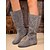 economico Stivali ampi-stivali da donna morbidi a metà polpaccio con design floreale ritagliato, stile boho casual per l&#039;autunno, per strada e per l&#039;uso quotidiano