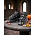 baratos Para mulheres-Tênis plataforma gótico feminino com detalhes em metal - sapatos grossos de amarrar estilo punk para festa de Halloween