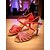 baratos Sapatos de Dança Latina-Sapatos de dança latina de salto alto aberto de cetim vermelho feminino com detalhes em strass, design elegante e brilhante, perfeitos para festas de Gatsby e bailes de dança