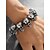 baratos Acessórios de Halloween-Pulseira masculina de caveira de Halloween – pulseira gótica punk de aço titânio para festas, cosplay e saídas à noite