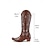 billige Cowboy og vestlige støvler-Dame Støvler Cowboy Western støvler Cowgirl-støvler utendørs Daglig Ensfarget Støvler til midt på leggen Broderi Tykk hæl Spisstå Elegant Årgang Luksuriøs PU Lær Slippers Svart Brun Beige