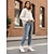cheap Cowboy &amp; Western Boots-Women's White Leather Western Ankle Boots - Studded Trim, Embroidered Design, and Chunky Wooden Heel for Trendy Casual Outfits