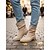 abordables Botas holgadas-Botines holgados de ante beige para mujer: botines estilo western de tacón bajo, informales y cómodos