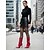 levne Slouch Boots-Dámské červené lakované kotníkové boty na jehlovém podpatku z umělé kůže se zapínáním na zip - stylová obuv na podpatku pro každodenní nošení, do nočních klubů i na diskotéku