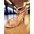 baratos Sapatos de Dança Latina-Sapatos de dança femininos com tiras e strass pretos - saltos latinos de salão Gatsby dos anos 1920 para festa &amp; desempenho