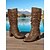 preiswerte Slouch-Stiefel-Braune Damen-Stiefel aus Kunstleder mit seitlichem Reißverschluss und Schnallenriemen, Vintage-Stiefel im lässigen Blockabsatz für Herbst, Winter, Outdoor und den Alltag