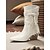 economico Stivali da cowboy e occidentali-stivali da donna in pelle scamosciata bohémien a metà polpaccio con design a nappe intrecciate e tacco spesso - calzature casual in stile western retrò per feste e festival