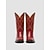 abordables Cowboy y botas occidentales-Botas vaqueras de piel roja para mujer con estampado western bordado: calzado urbano elegante para conjuntos a la moda.