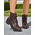 cheap Combat Boots-Women's Brown Lace-Up Combat Ankle Boots, Faux Leather Outdoor Casual Shoes for Work, Everyday Walking and Fall Outfits