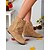 economico Stivali ampi-stivali da donna morbidi a metà polpaccio con design floreale ritagliato, stile boho casual per l&#039;autunno, per strada e per l&#039;uso quotidiano