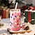 billige Krus og kopper-farveskiftende julekop, sød farveskiftende glaskop, lækagesikkert bambus låg &amp;Stålsugerør, genanvendeligt rejsekrus til iskaffe, smoothie, cocktail, julefestdekoration gaveæske
