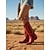 abordables Cowboy y botas occidentales-Botas vaqueras de piel roja para mujer con estampado western bordado: calzado urbano elegante para conjuntos a la moda.