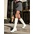 abordables Bottes à la mode-bottes extensibles hautes pour femmes avec talons de forme unique et design minimaliste, chaussures de mode urbaine chic