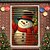 cheap Christmas Tapestry Hanging-Christmas Snowman Curtain, 2026 Xmas Warm Glow Window Curtain Door Cover for Holiday Decoration, Winter Party Indoor Outdoor Hanging Tapestry