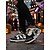 abordables Pour les femmes-Baskets à lacets noires et blanches pour femme, motif tête de mort d&#039;Halloween, avec breloques chauve-souris – style streetwear gothique pour les soirées de festival et les fêtes costumées