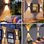 tanie Kinkiety zewnętrzne-2 sztuki Słoneczna Zewnętrzna Lampa LED Na Ścianę IP65 Wodoodporna Góra i Dół Świecąca Lampa Do Ściany Zasilana Słońcem do Ogrodu Balkonu Ścieżki Garażu Ganku Oświetlenie Ogrodowe