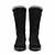 abordables Botas de nieve e invierno-Botas de invierno de gamuza negra para mujer con forro de piel sintética y cremallera lateral: botas de media pantorrilla cálidas y elegantes para clima frío