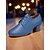 economico Scarpe per danza jazz-scarpe da ballo da donna in vera pelle blu con lacci, modello Oxford, tacco basso a blocco - da sala da ballo professionale &amp;calzature per esercizi di latino