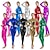 preiswerte Glänzend-Zentai-Anzüge Cosplay Kostüm Bodysuit Karnevalskostüm Ganzkörperanzug Damen Alle Jungen Cosplay Sexy Kostüm Einfarbig Lycra Spandex Kostüm für Halloween Karneval Kindertag Kinder Erwachsene